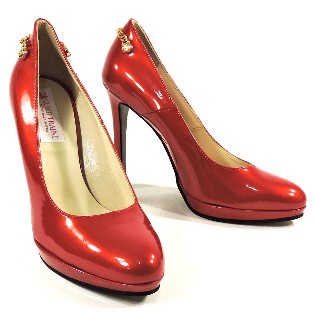 LUIGI TRAINI 🇮🇹 Women's red fashion pumps